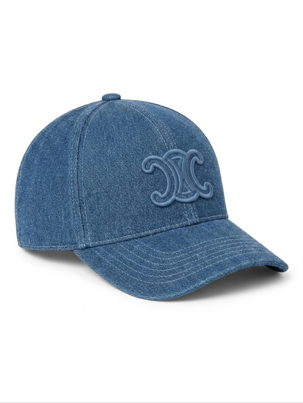 🔥NWT‼️✨ CELINE ✨ Authentic Denim Blue Triomphe Baseball Cap Hat - Unisex - Picture 3 of 12